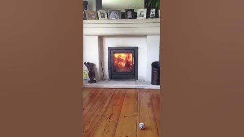 Turf fire in a stovax stove.