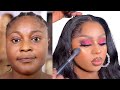 MUST WATCH 👆 BASIC TO👉 BOMBSHELL MAKEUP AND HAIR TRANSFORMATION 💄  COLOURFUL GLAM