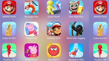 Sausage Run,Peppa Pig Polly Parrot,Red Ball 4,Subway Surf,Giant Rush,Tom Run /Best 8 Games Of Ipad