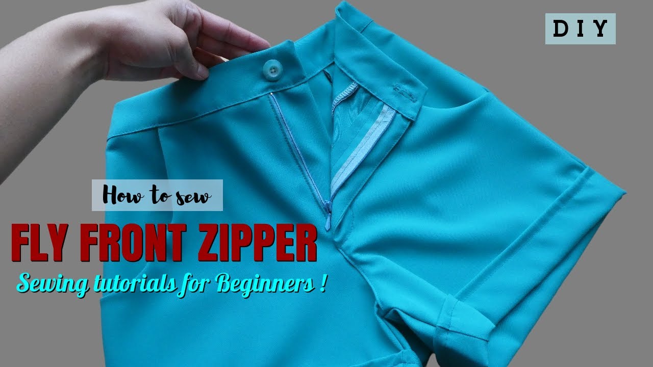 How To Sew Fly Front Zipper/ Invisible Zipper, Sewing Techniques For  Beginners