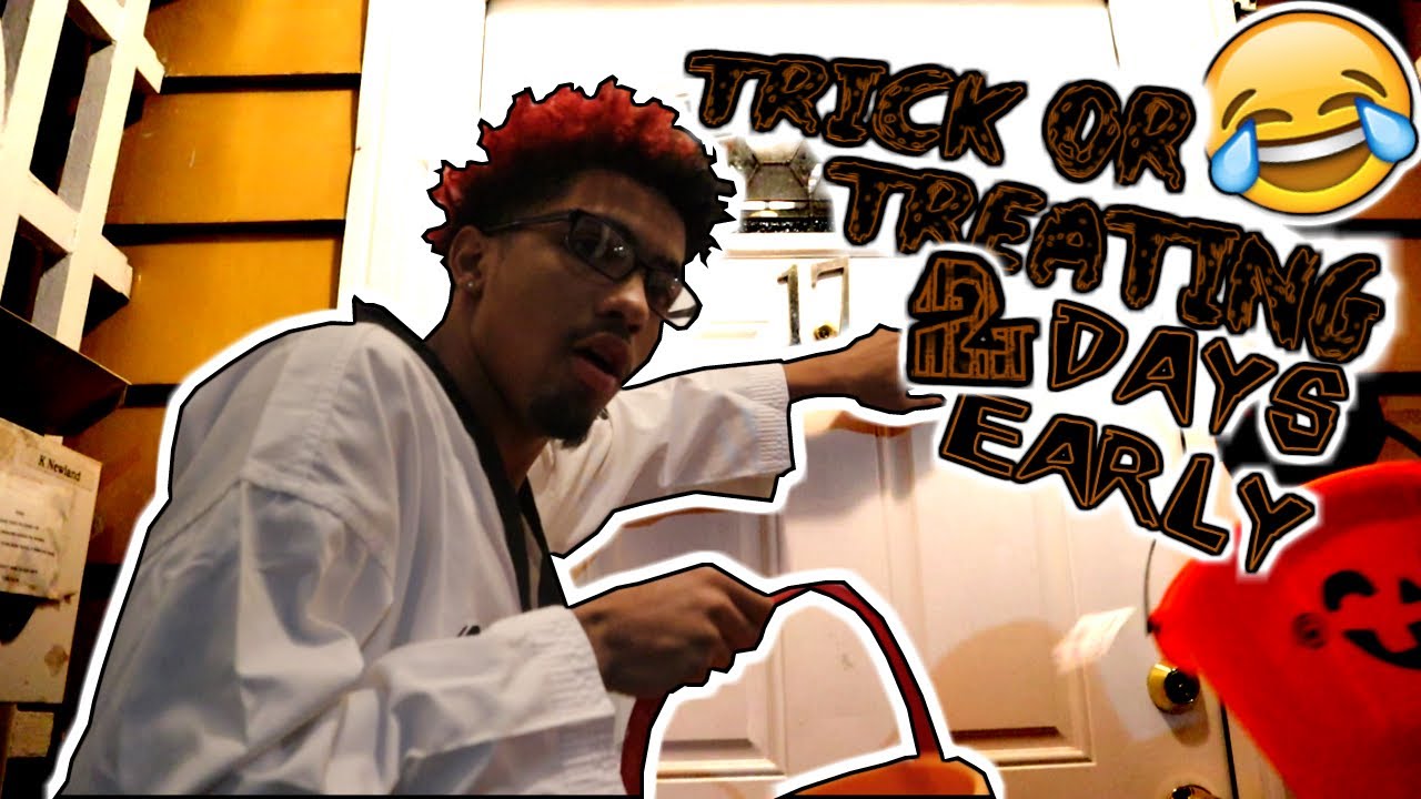 Trick or treating 2 days early - YouTube
