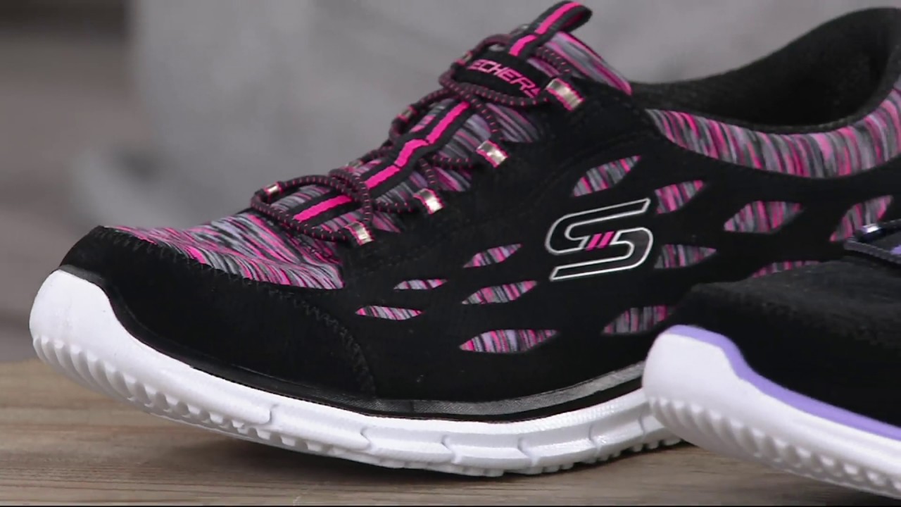 skechers mesh bungee slip on
