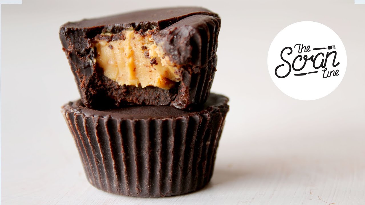 4 INGREDIENT RAW VEGAN CHOC PEANUT BUTTER CUPS - The Scran Line - YouTube