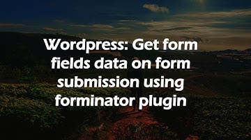 Wordpress: Get form fields data on form submission using forminator plugin