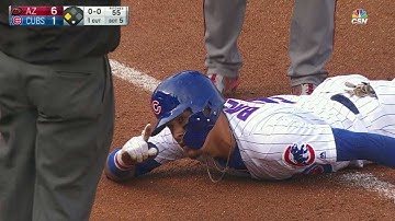 ARI@CHC: Baez rips a triple down the right-field line