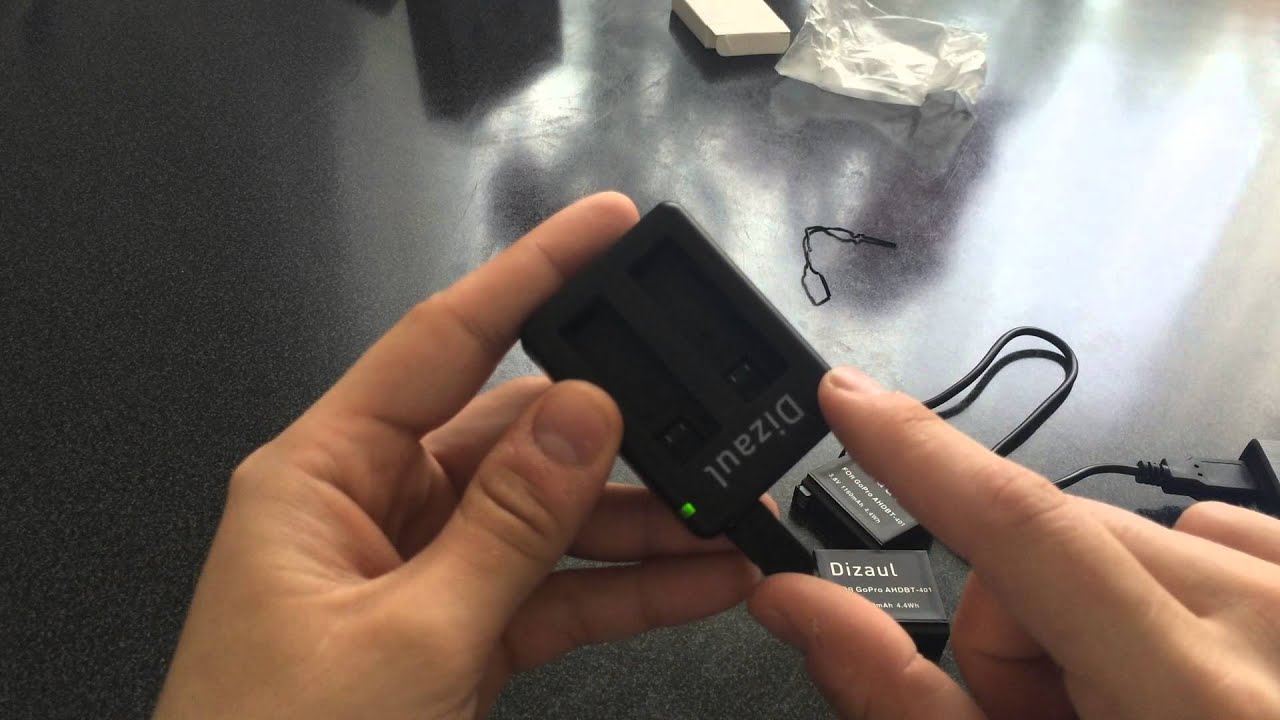 Dizaul Gopro hero4 battery (2-pack) and dual charger + USB cable