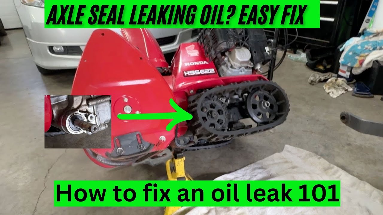 Oil Leak on a Honda SnowBlower HSS622? How to replace the transmission axle seal. HS522 HS622 HSS622