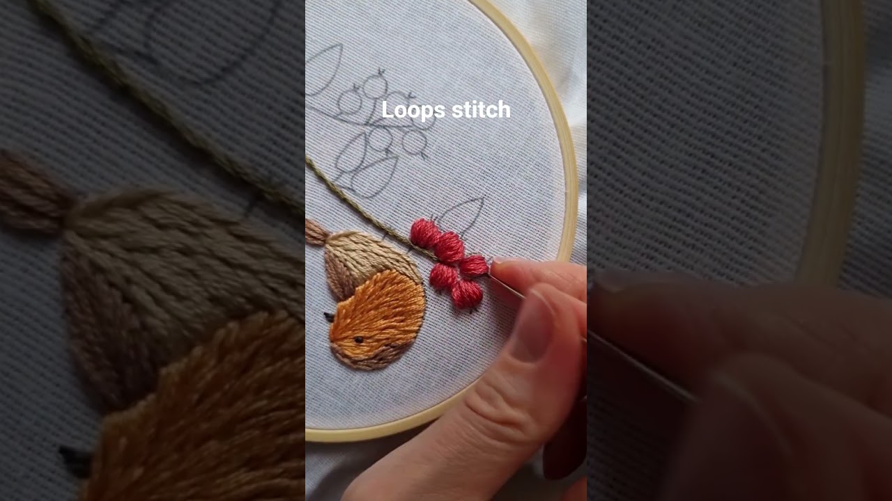 Вышивка петлями «Ягоды» 🍒✨ | Вышивка «Малиновка» 