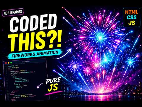 Cinematic Fireworks Animation with HTML CSS JavaScript 🎆 | Viral Coding Project