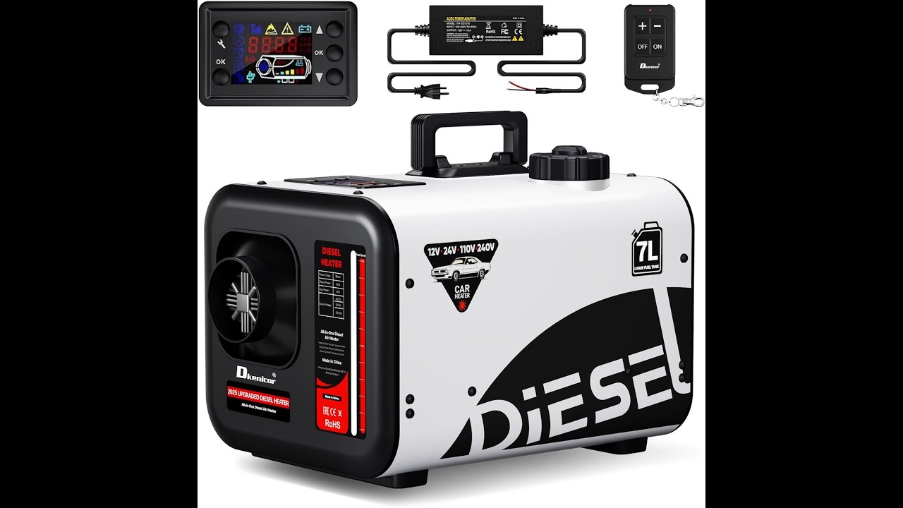 Распаковка, установка и использование дизельного воздушного обогревателя Dkenicor 7L 240 В/110 В/...