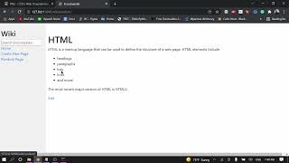 CS50 Web Programming with Python and JavaScript: Project 1 - Wiki