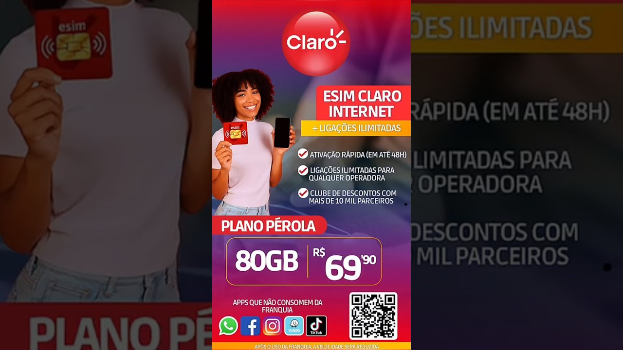 📲 eSIM (chip virtual) da Claro o melhor e mais barato do Brasil! 🇧🇷 
