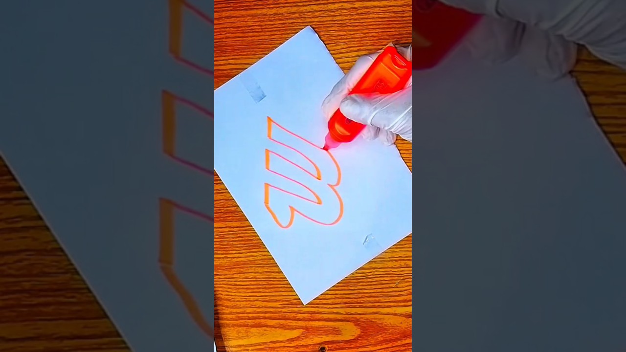 Allah Name Calligraphy 🧡 | Orange Marker Arabic Calligraphy | Beautiful Islamic Art