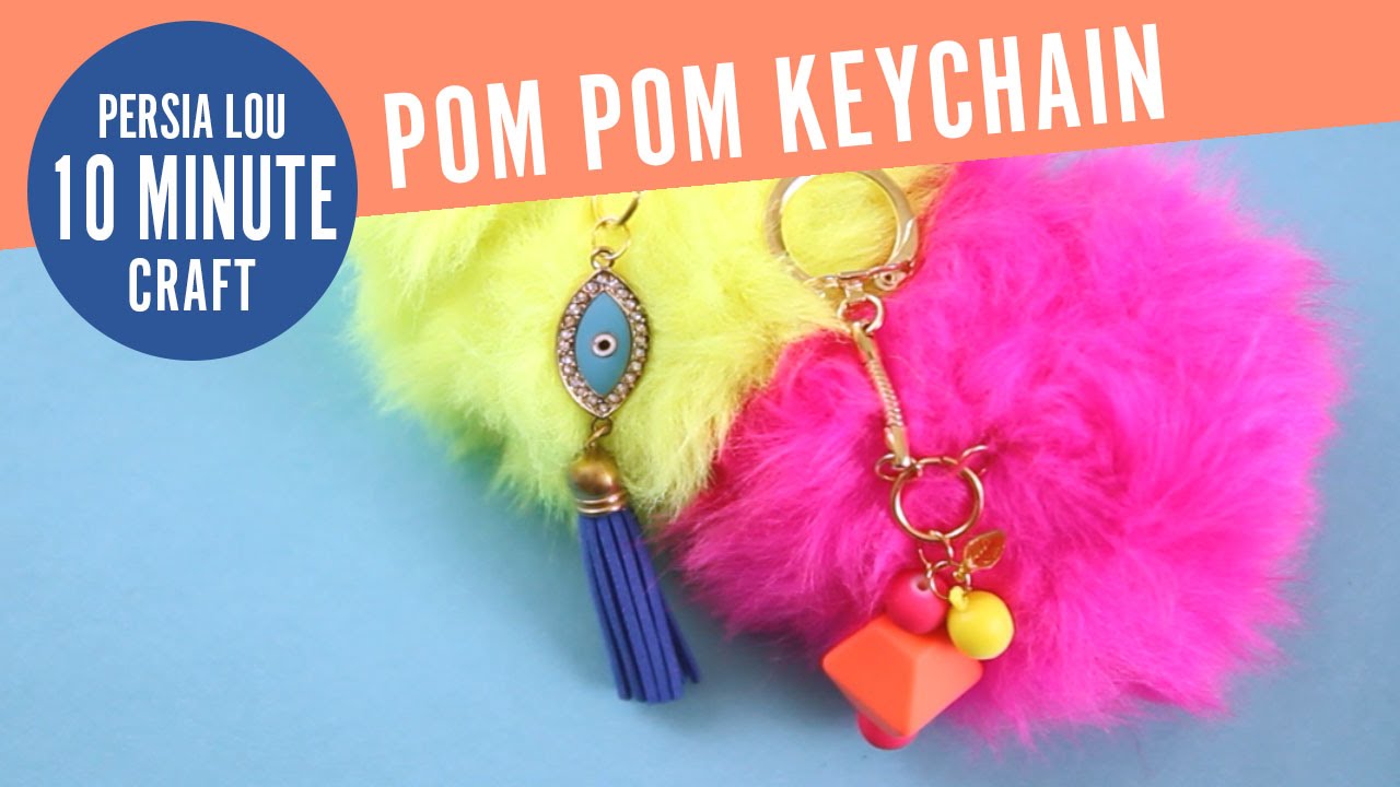 How to Make Pom Pom Keychains - Angie Holden The Country Chic Cottage