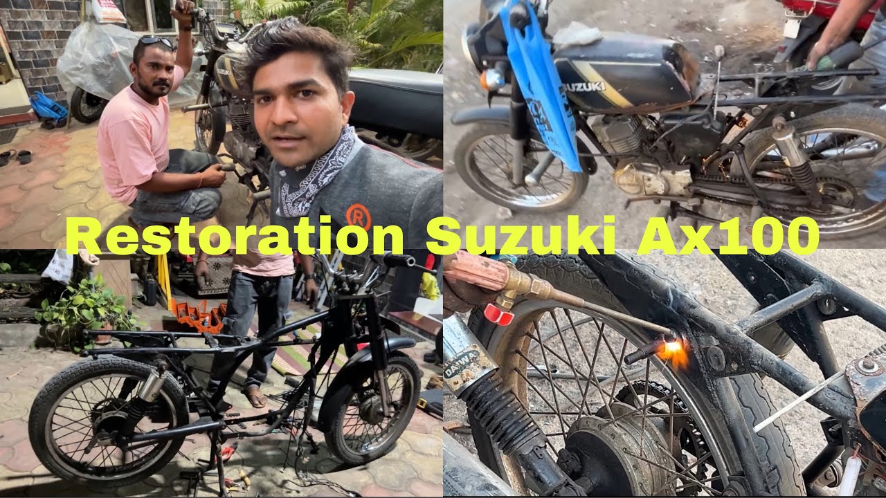 Suzuki Ax100 | Restoration & Modification Start | Rahul U Sola Design ...