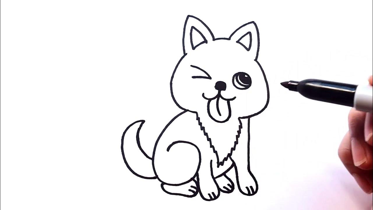 How To Draw A Cute Dog With Numbers 61 Easy Step By Step YouTube