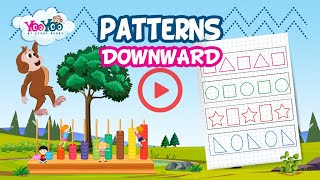 Learn Pattern Downward | Pattern for Preschool Kids |  Pattern Stroke | YOOYOO KIDS