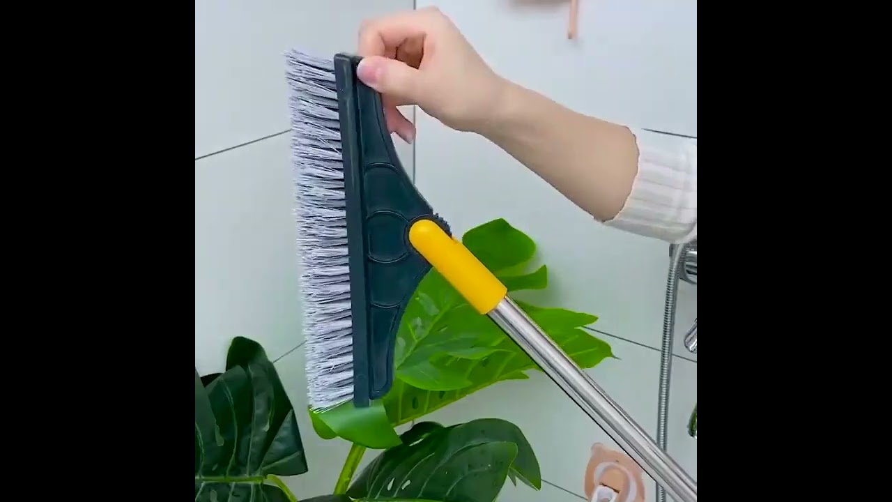 2 in 1 V Shape Floor Scrub Brush With Long Handle