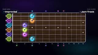 E Minor Pentatonic | Learn Guitar Like a Video Game 🎮 | 72 BPM with Visual Fretboard + Jam Track
