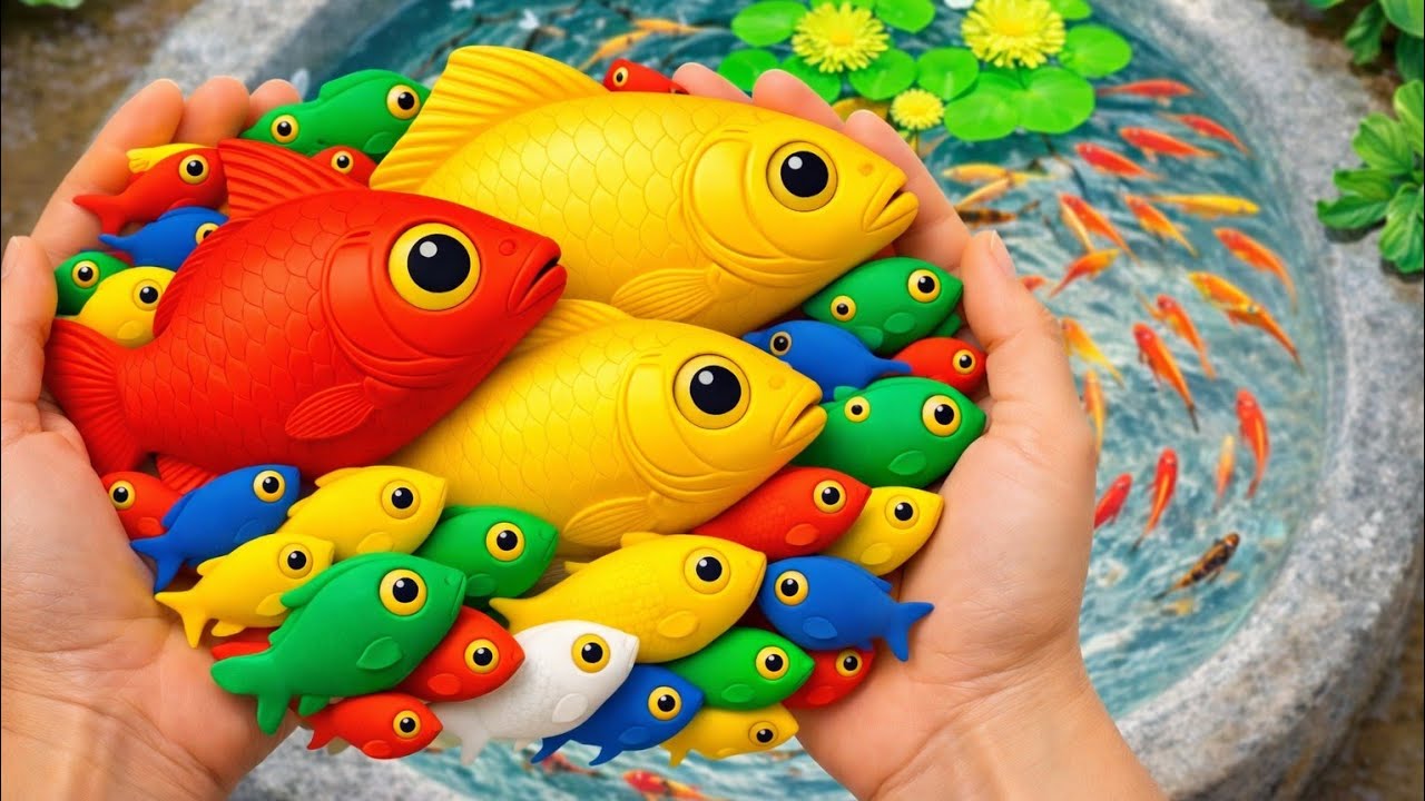 Catch fish in the aquarium Find colorful fish in small ponds.