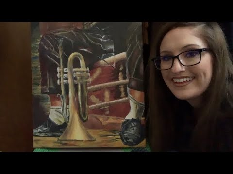ASMR | WHISPERING ABOUT MY ARTWORK | ACRYLIC PAINTING ON CANVAS