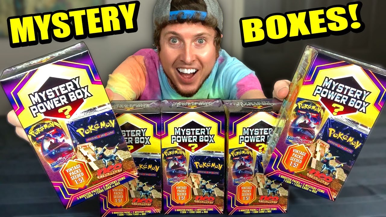 *1 of 5 BOXES HAS A VINTAGE PACK!* New Walmart Pokemon Cards Mystery Power  Box Opening!