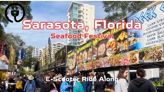 2024 Seafood Festival in Downtown Sarasota Florida | Main Street | Electric Scooter Ride Along