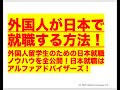 外国人が日本で就職する方法！外国人留学生のための日本就職ノウハウを全公開！日本就職はアルファアドバイザーズ！