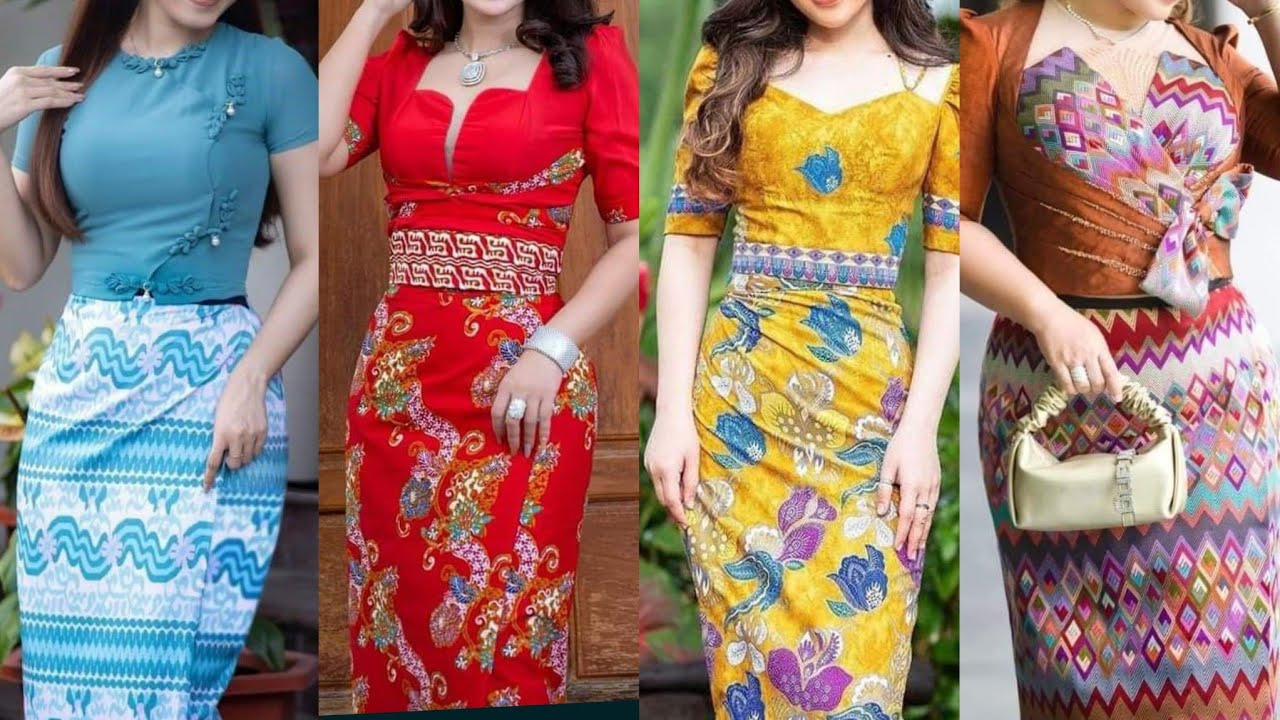 Stylish and gorgeous collection of Myanmar traditional dresses|modern Burmese dresses collection