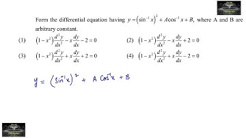 From the differential equation having y=(sin⁻¹x)²+Acos⁻¹x+B, where A and B are arbitrary constant.