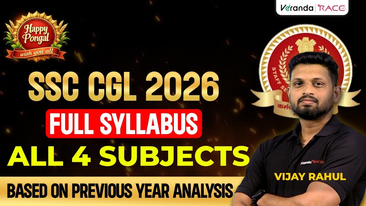 SSC CGL 2026 | FULL SYLLABUS | APTITUDE | REASONING | GENERAL STUDIES | ENGLISH | BY VIJAY RAGHUL 🔴