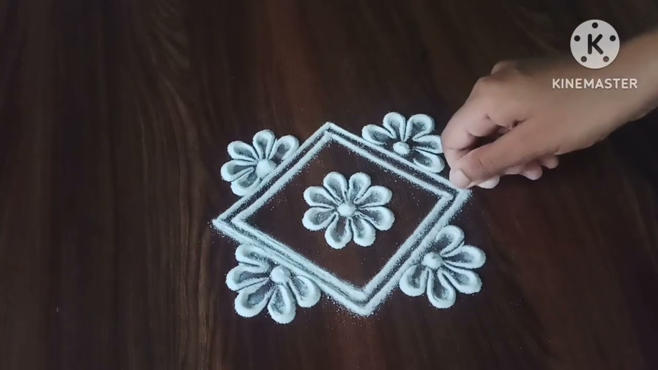 daily rangoli design 🌸 easy small rangoli design 🌷🌼