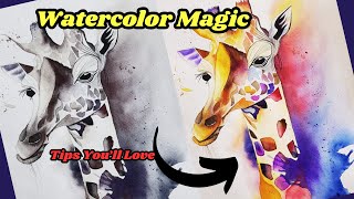 Watch This Watercolor Giraffe Come to Life! (Wet-on-Wet Tutorial) Watercolor Giraffe Tutorial It S Eazier Than You Think