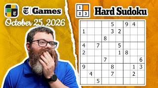 NYT Hard Sudoku Walkthrough | October 25, 2026