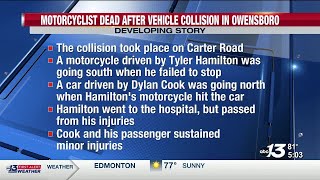 Motorcyclist dead after vehicle collision in Daviess County