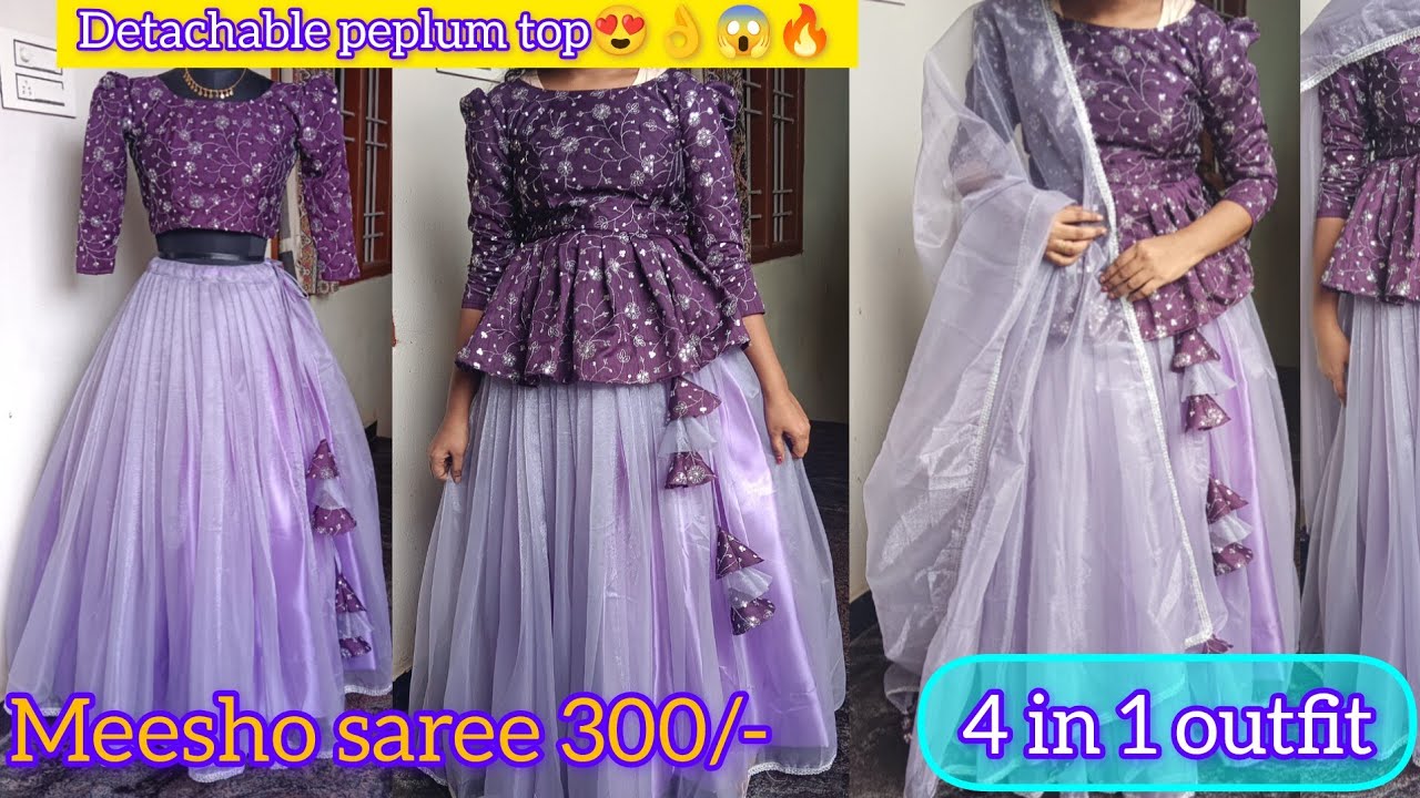 మీషో👆ట్రెండింగ్👌👗డిటాచబుల్😍పెప్లమ్‌టాప్ 😱🥻కటింగ్&stitching