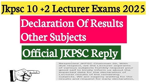Jkpsc Lecturer Exam Result 2025 || Other Subjects || Official Statement Jkpsc || Jkpsc Update