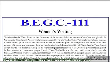BEGC 111 Solved Assignment 2023-24 | BEGC 111 Solved Assignment 2023-2024 PDF | BEGC 111 BAG IGNOU
