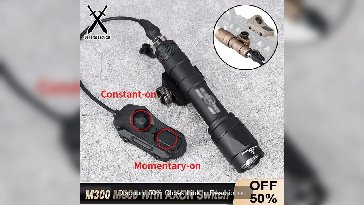 Surefir M300 M600 Flashlight With AXON Dual Function Remote Pressure Switch Fit 20mm Rail Hunting Ta
