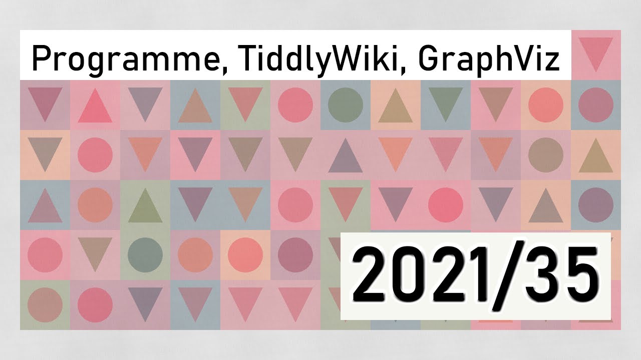 Wochenrückblick 2021/35: Programmierkonzepte, Ablauf in TiddlyWiki, Aufgabendarstellung in GraphViz