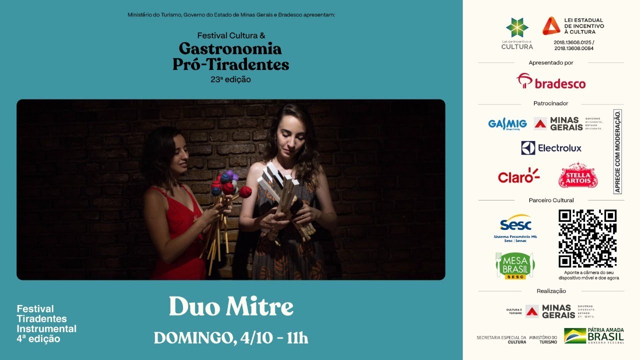 23º Festival Pró-Tiradentes |  Sesc em Minas apresenta DUO MITRE