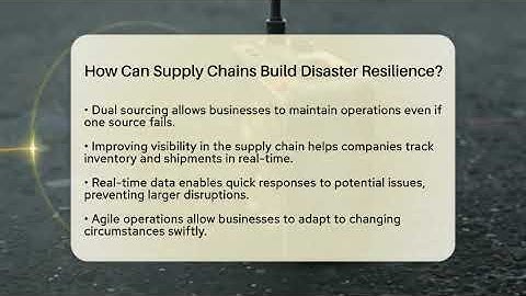 How Can Supply Chains Build Disaster Resilience? - Man vs. Disaster