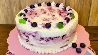 Einfache Blaubeer Mascarpone Torte | Rezept und Schritt-für-Schritt Anleitung!