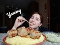 Пюре с тефтелями|Mashed potatoes with meatballs |Mukbang | 먹방