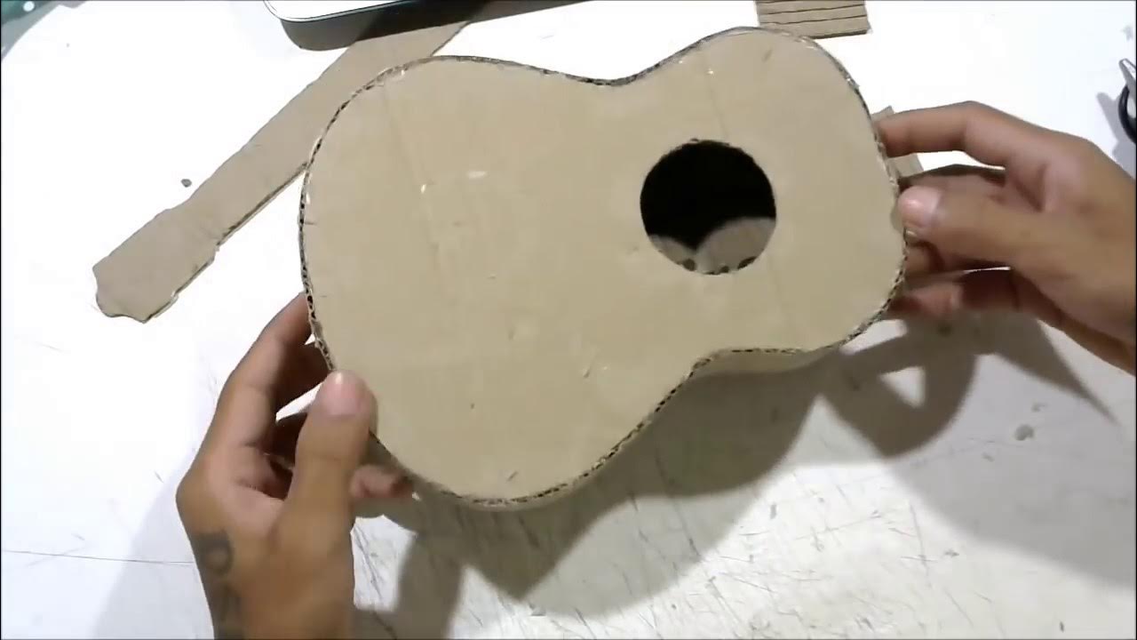 How to make an Acoustic Guitar from cardboard YouTube