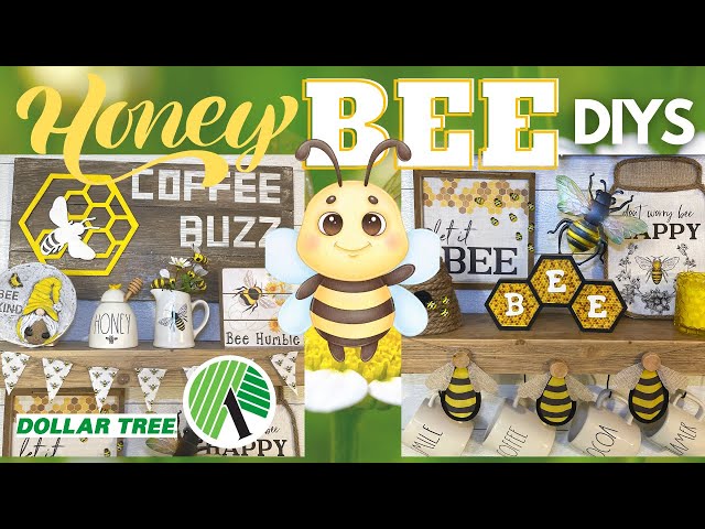 Dollar Tree Spring Decor DIYs • bumble bee themed decor 