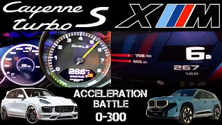 Battle 2023 BMW XM vs 2023 PORSCHE Cayenne Turbo S | acceleration 0-100 0-200 0-300 200-250 200-300