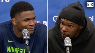 Anthony Edwards \& Kevin Durant on Their Exchange in Game 1 | 2024 NBA Playoffs