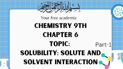 SOLUBILITY/SOLUTE - SOLVENT INTERACTION/CLASS 9/CHAPTER 6/CHEMISTRY