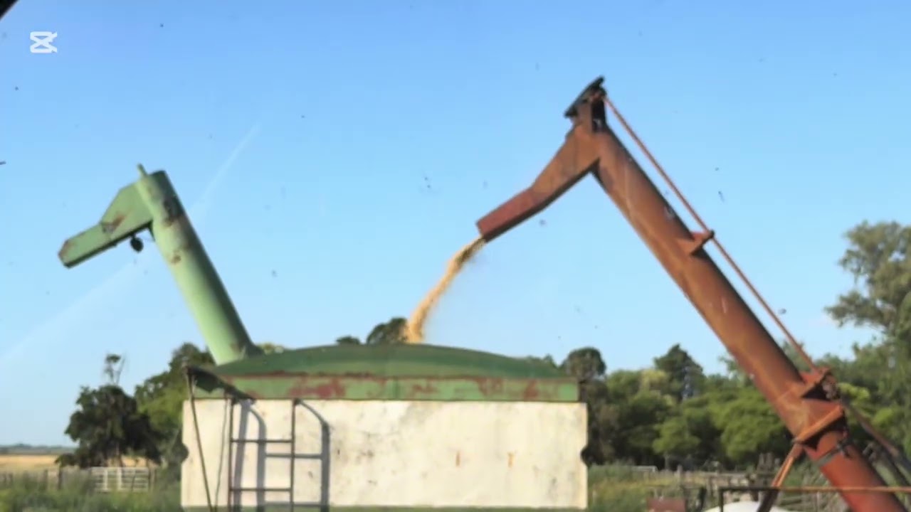 Estamos descargando el bolsón #campoargentino#agricultura #jonhdeere #